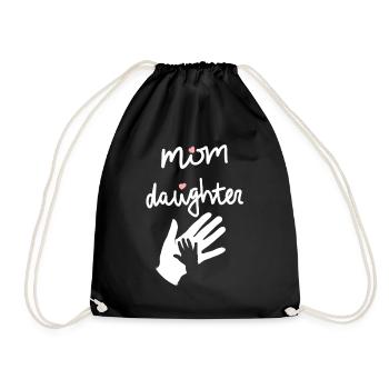 Mutter Tochter Muttertag feiern Mama Geschenkidee - Turnbeutel - Schwarz - Vorne