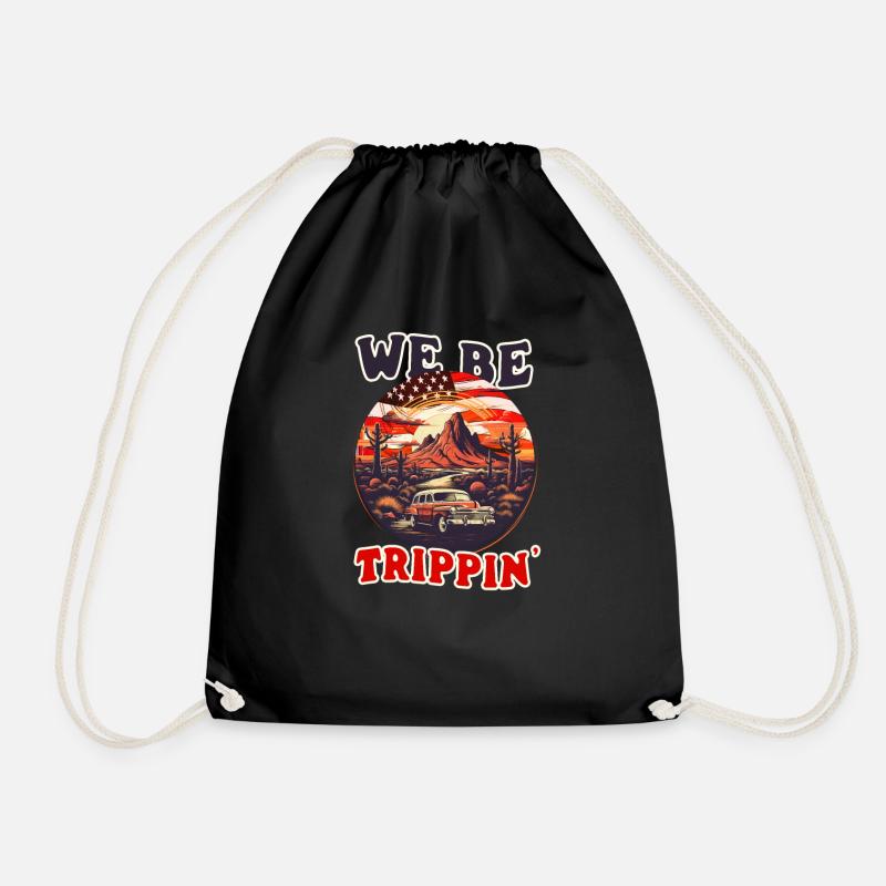 Roadtrip Wir sind Trippin - Turnbeutel - Schwarz
