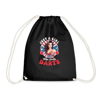 Dart Girl Loves Darts - Drawstring Bag - black - Front