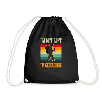 Geocaching Not Lost I'm Geocaching - Drawstring Bag - black - Front
