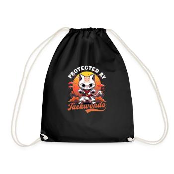Combattant de Taekwondo protégé par le chat Taekwondo - Sac de sport léger - noir - Devant