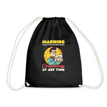 Couponer May Talk About Couponing - Drawstring Bag - black - Front