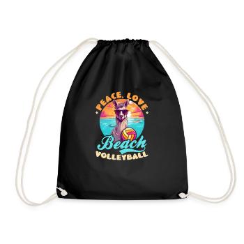 Beach Volleyball Peace Love Beach Volleyball - Drawstring Bag - black - Front