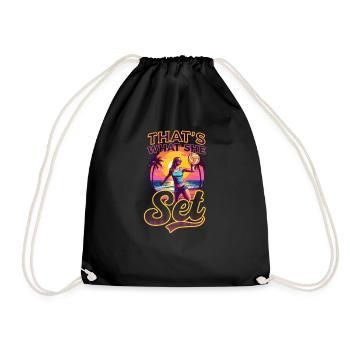 Beach Volleyball That's What She Set - Drawstring Bag - black - Front