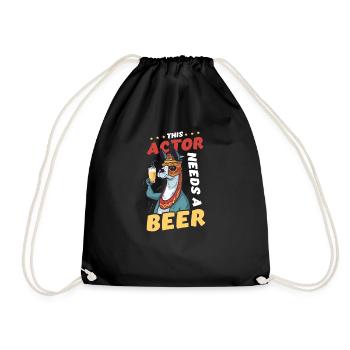 Schauspieler Dieser Schauspieler braucht Ein Bier - Turnbeutel - Schwarz - Vorne