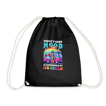 Vendeur de crème glacée Bonne humeur Sponsorisé par Ice Cream - Sac de sport léger - noir - Devant