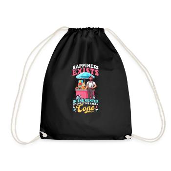 Vendeur de crème glacée Bonheur Au milieu de la crème glacée - Sac de sport léger - noir - Devant