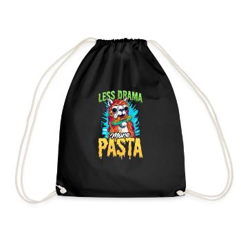 Pasta Lover Less Drama More Pasta - Drawstring Bag - black - Front
