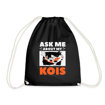 Koi Fish Japanese - Drawstring Bag - black - Front