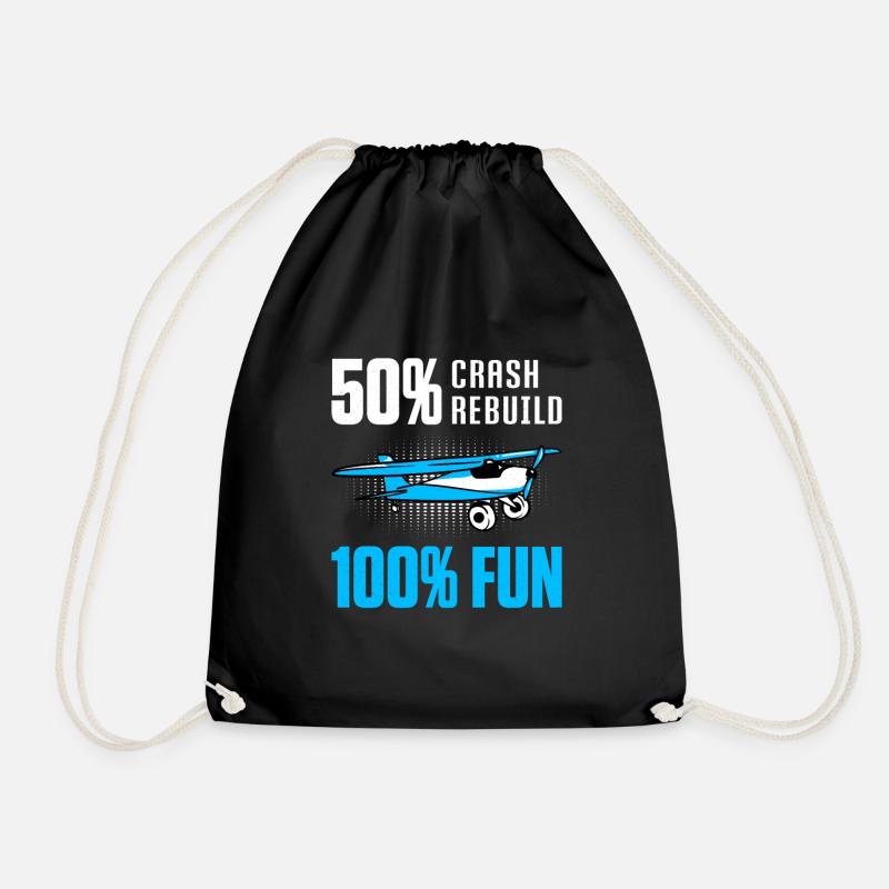 RC Airplane RC Airplane - Drawstring Bag - black