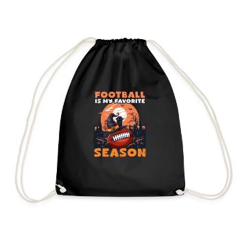 Football Halloween Football Is My Favorite Season - Drawstring Bag - black - Front