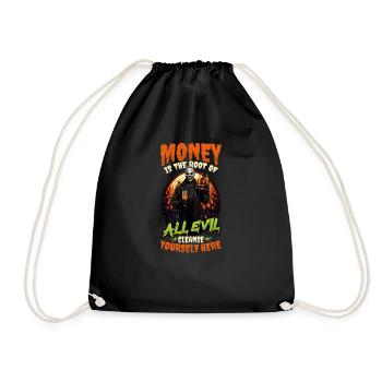 Halloween Barkeeper Money Root Evil Cleanse Here - Drawstring Bag - black - Front