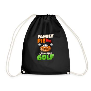 Thanksgiving Golf Family Pie Thankful Golf - Drawstring Bag - black - Front
