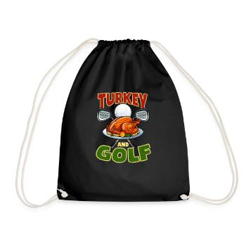 Thanksgiving Golf Türkei Golfschläger - Turnbeutel - Schwarz - Vorne