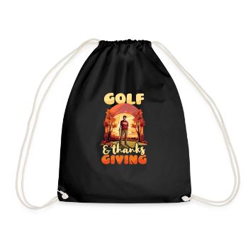 Thanksgiving Golf Golf Und Danksagung - Turnbeutel - Schwarz - Vorne
