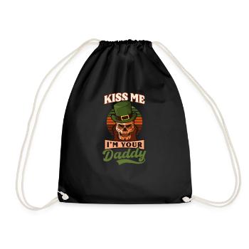Drôle de St Patricks Day Embrasse-moi je suis ton papa - Sac de sport léger - noir - Devant