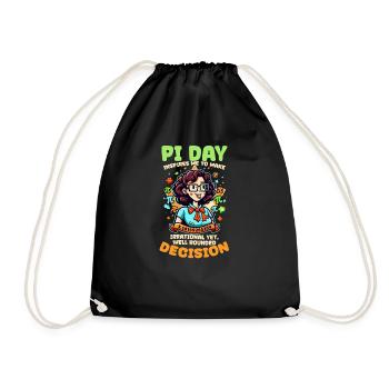 Pi Day Inspires Me Irrational Decision - Drawstring Bag - black - Front