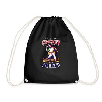 Cricket Player Loving Cricket Crime Guilty - Drawstring Bag - black - Front