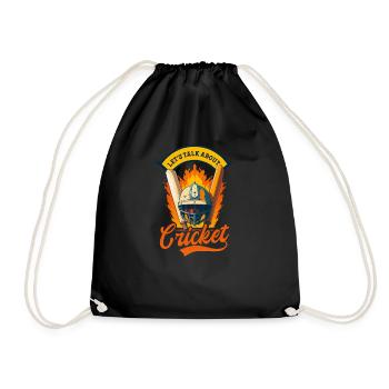 Cricket Player Talk About Cricket - Drawstring Bag - black - Front