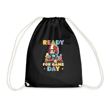 Football Easter Ready Game Day - Drawstring Bag - black - Front