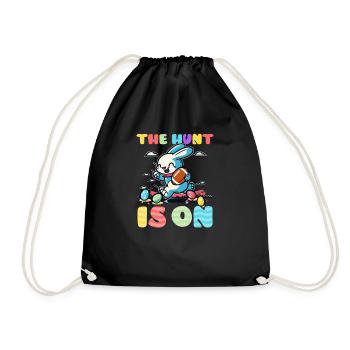 Football Easter Hunt Is On - Drawstring Bag - black - Front