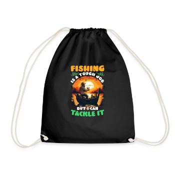 Fisher Fisherman Tough Job Tackle It Bier - Turnbeutel - Schwarz - Vorne