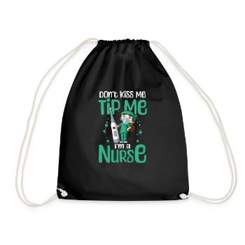 St Patricks Day infirmière Tip Me Je suis infirmière - Sac de sport léger - noir - Devant