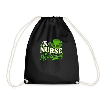 St Patricks Day infirmière l’infirmière lutin - Sac de sport léger - noir - Devant