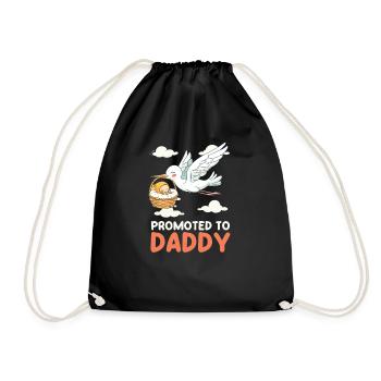 Future Dad Promoted To Daddy - Drawstring Bag - black - Front
