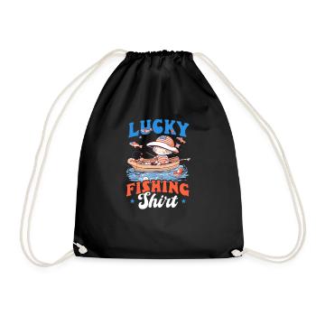 Fisherman Lucky Fishing Outfit - Drawstring Bag - black - Front