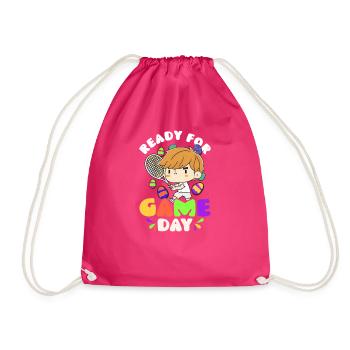 Tennis Easter Ready Game Day - Drawstring Bag - fuchsia - Front