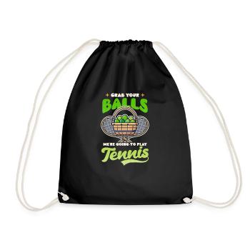 Tennis Pâques Grab Balls Va Jouer Au Tennis - Sac de sport léger - noir - Devant