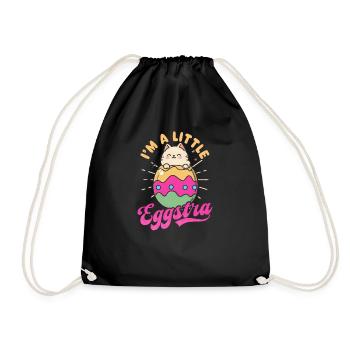 Katze Ostern Ich bin Little Eggstra - Turnbeutel - Schwarz - Vorne