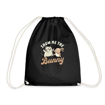 Cat Easter Show Me Bunny - Drawstring Bag - black - Front