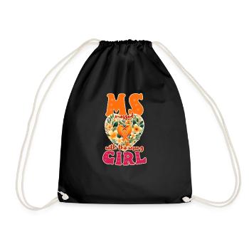 MS Awareness Messed With Wrong Girl Ribbon - Drawstring Bag - black - Front