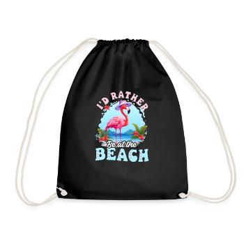 Sommerurlaub lieber am Strand - Turnbeutel - Schwarz - Vorne