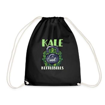 Athlète végétalien Kale et kettlebells - Sac de sport léger - noir - Devant
