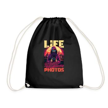 Photography Life Better Whet Taking Photos - Drawstring Bag - black - Front