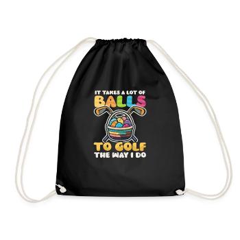 Golf Ostern nimmt Bälle Golf - Turnbeutel - Schwarz - Vorne