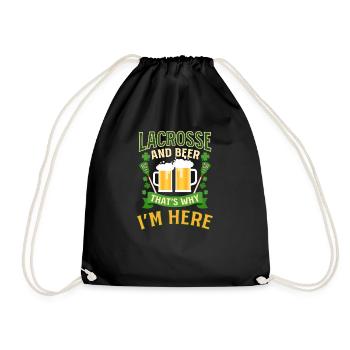 Lacrosse St. Patricks Day Lacrosse und Bere hier - Turnbeutel - Schwarz - Vorne