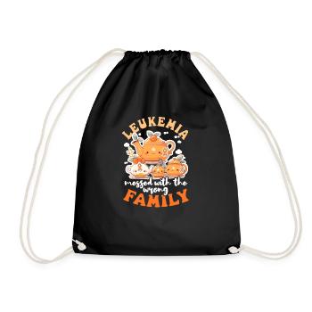 Leukemia Awareness Messed With Wrong Family - Drawstring Bag - black - Front