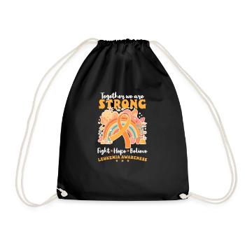 Leukemia Awareness Together We Strong - Drawstring Bag - black - Front