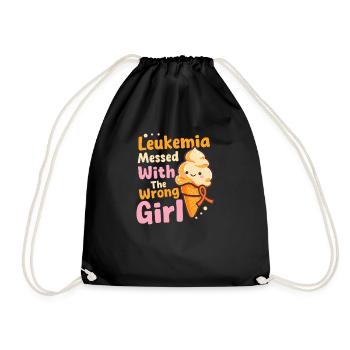 Leukemia Awareness Messed With Wrong Girl - Drawstring Bag - black - Front