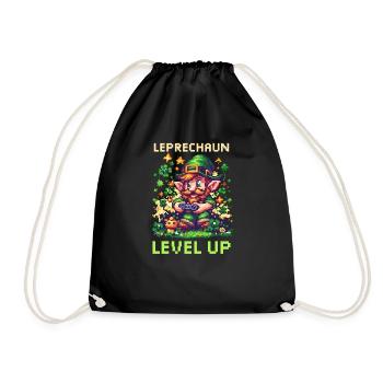 St. Patricks Day Gaming Leprechaun Passez au niveau supérieur - Sac de sport léger - noir - Devant