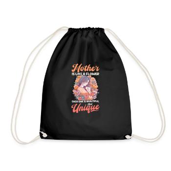 Mothers Day Like Flower Beautiful And Unique - Drawstring Bag - black - Front