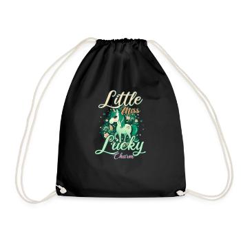 Irish Unicorn St Patricks Little Lucky - Drawstring Bag - black - Front
