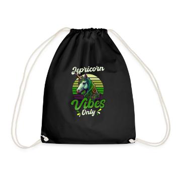 Irish Unicorn St Patricks Lepricorn Vibes Only - Drawstring Bag - black - Front