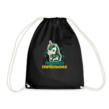 Irish Unicorn St Patricks Magically Unpinchable - Drawstring Bag - black - Front