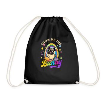 Christian Easter Show Me The Bunny Pug - Drawstring Bag - black - Front