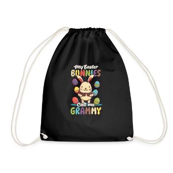 Christian Easter Bunnys Call Me Grandma - Drawstring Bag - black - Front